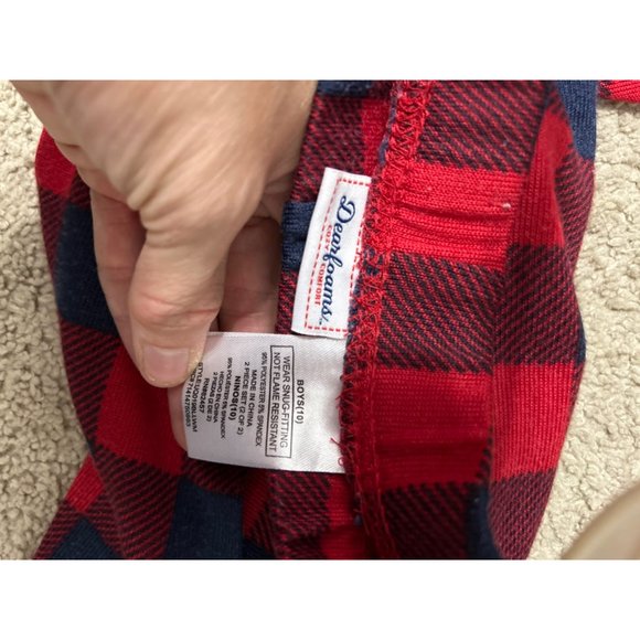 Dear Forms Cozy Comfort little bear red plaid pajama set boys L 10/12 1599 - Picture 9 of 9